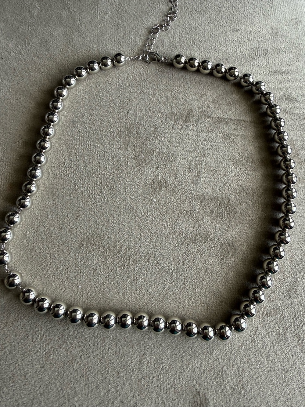 Silver Beaded Choker Necklace - Women Jewelry